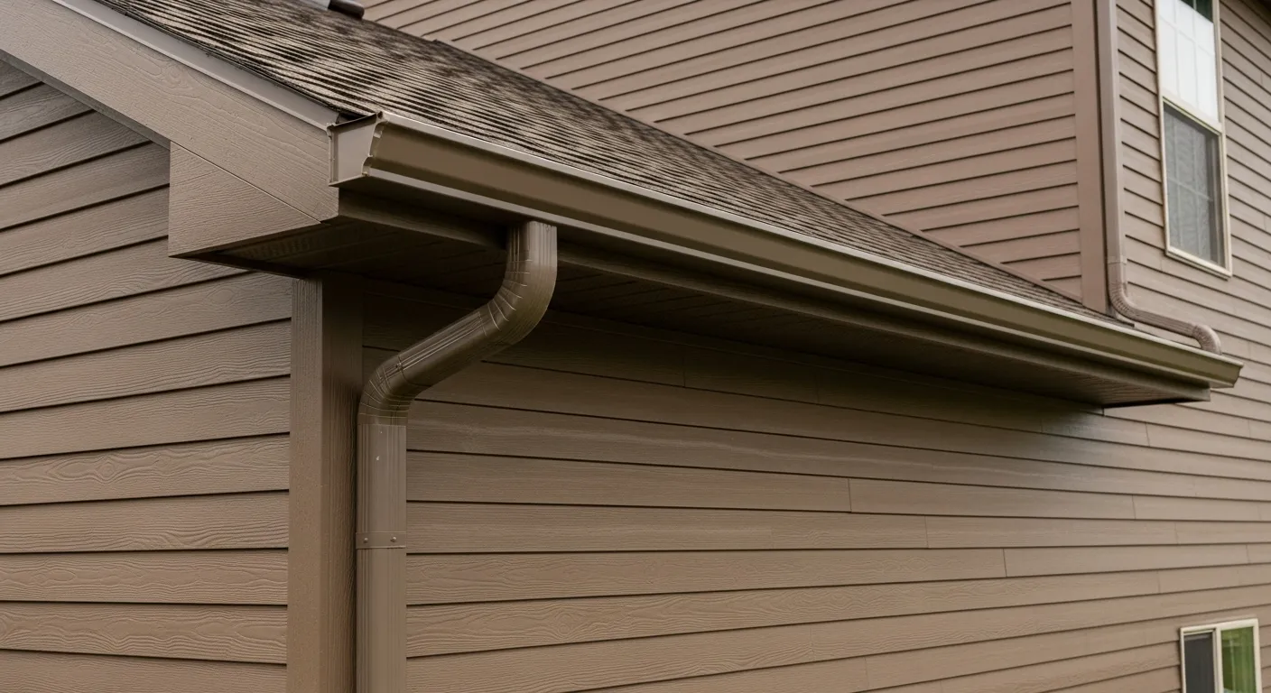 Seamless gutter installation on a Reston VA home near Reston Town Center