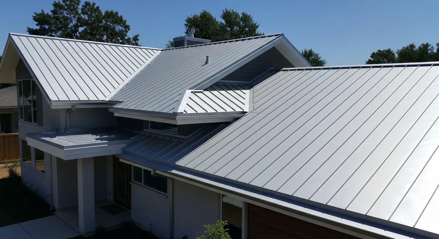 Metal roofing installation on a Reston VA home