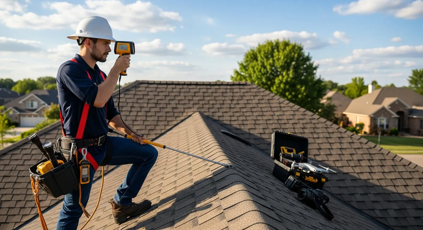 Reston Roofing inspector providing a free roof inspection near Lake Anne