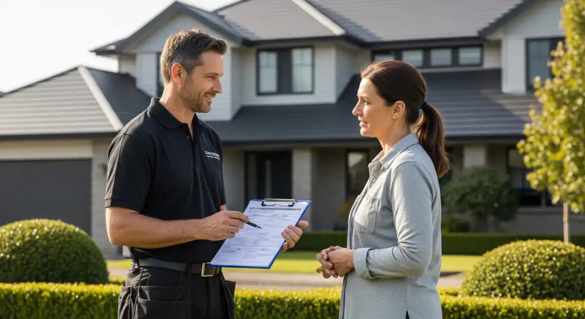 Roofer providing free estimate inspection